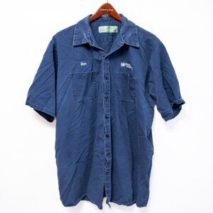 Vintage Red Kap Navy Workwear Short Sleeve Shirt Men XXL Thrashed Worn Faded